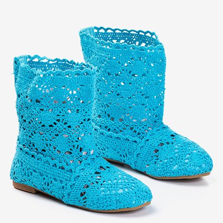 Baby blue lace Abigale slippers - Footwear
