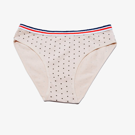 Beige women's briefs with polka dots - Underwear