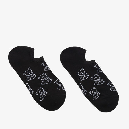 Black Women's Teddy Bear Foot Socks - Underwear