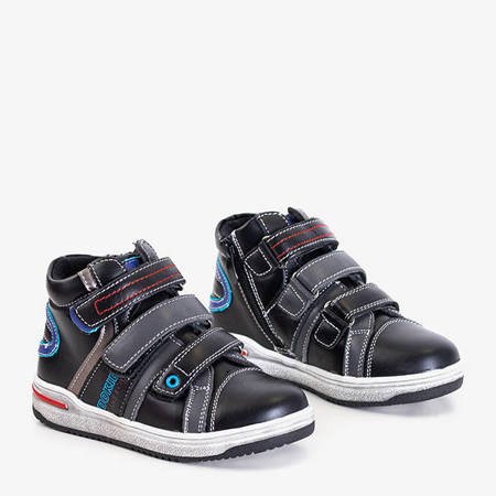 Black children's sports boots with Velcro Luciun - Footwear
