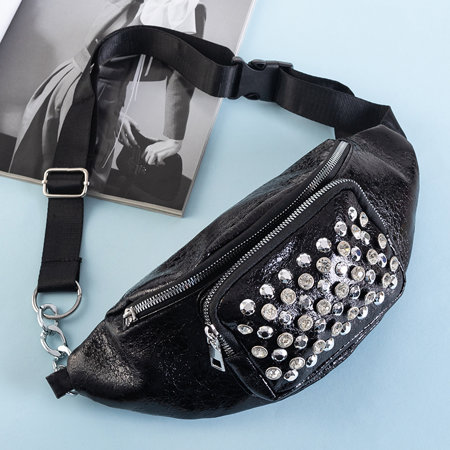 Black ladies bag with cubic zirconia - Accessories