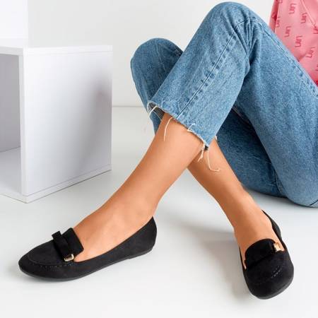 Black loafers with Shell bow - Footwear