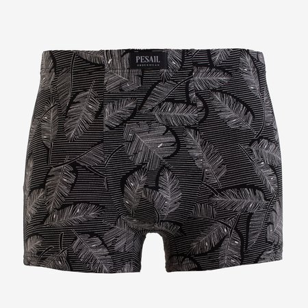 Black men's boxer shorts with a pattern - Underwear