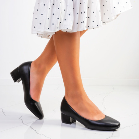 Black pumps with low heels Mylah- Footwear 1