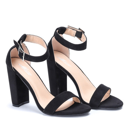 Black sandals on a post with a Marlen buckle - Footwear 1