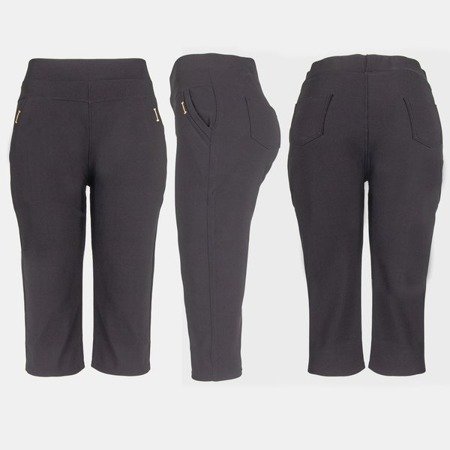 Black short leggings with a welt - Pants 1