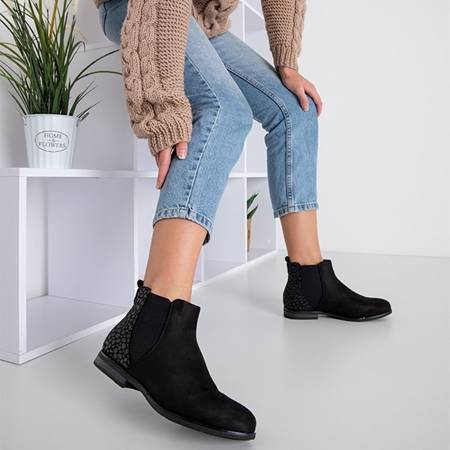 Black women's Chelsea boots with flat heels Otylia - Shoes