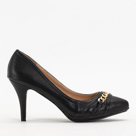 Black women's pumps on a pin with a chain Terikana - Footwear