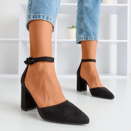 Black women's sandals on a higher Raviola post - Footwear 1