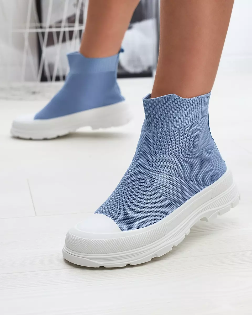 Blue women's slip-on high sports shoes a'la sneakers Vertiks - Footwear
