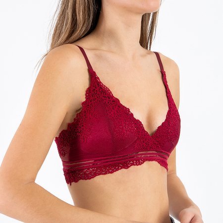 Burgundy lace bralette bra - Underwear