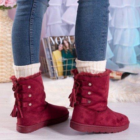 Burgundy snow boots with Eveleen binding - Footwear