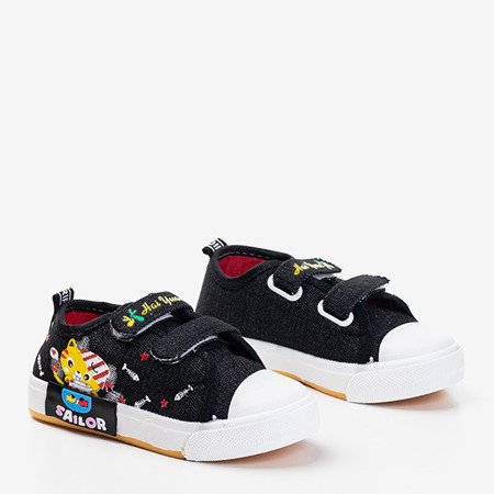 Children's black sneakers with a Drio print - Footwear