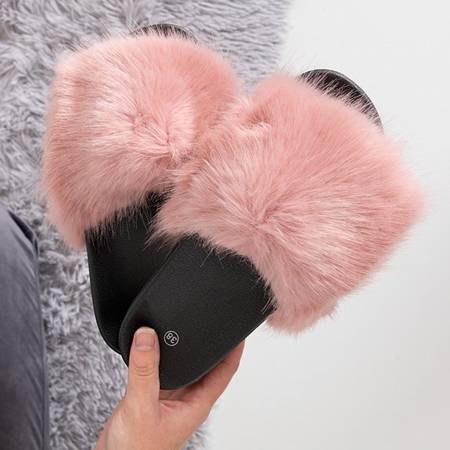 Dark pink slippers with fur Maseqa - Shoes