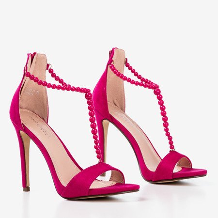 Fuchsia sandals on a higher Nastula heel - Footwear 1