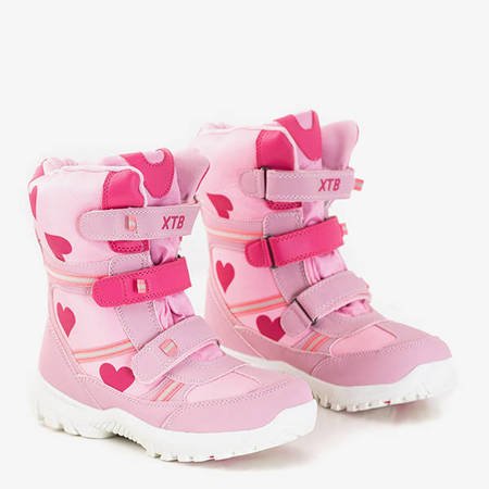 Girls' pink snow boots with Edna heart print - Footwear