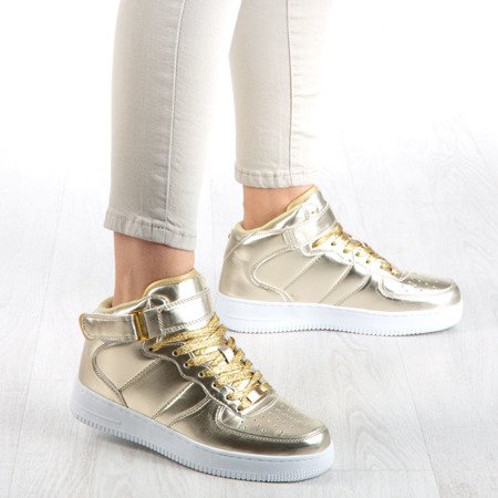 Golden high sports shoes on the Tiny Dancer platform - Footwear 1