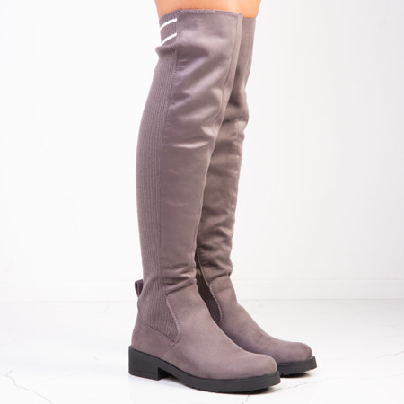 Gray boots with a fabric insert Silene - Footwear