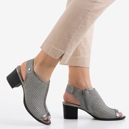 Gray openwork post sandals Katina - Footwear