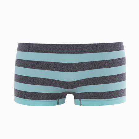 Gray women's boxer shorts with colorful stripes - Underwear