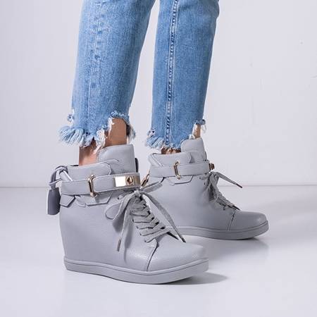 Gray women's sneakers on an indoor Fagot wedge - Footwear