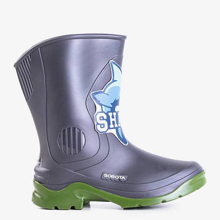 Green-gray Happy Baby children's rain boots - Footwear