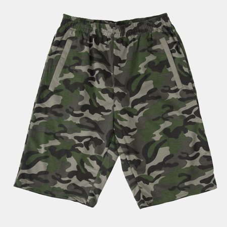 Green men's moro pattern sweat shorts - Clothing