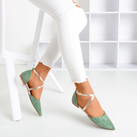 Green women's flat ballerinas Vosia - Footwear