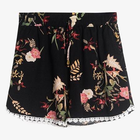 Ladies 'black floral shorts - Clothing