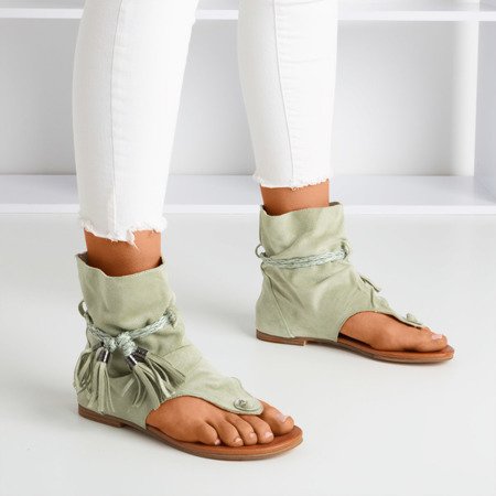 Light green flip-flops with Semara shank - Footwear