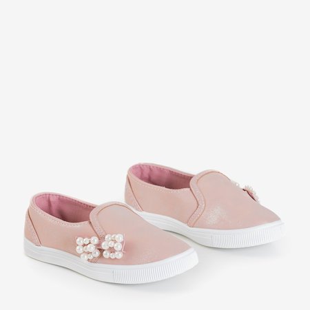 Light pink children's sneakers with a Malasita bow - Footwear