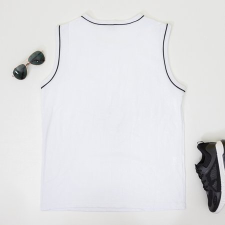 Men's white cotton sleeveless t-shirt - Clothing
