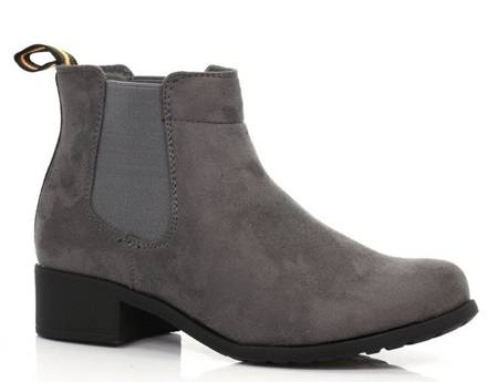 OUTLET Gray, suede boots - Shoes