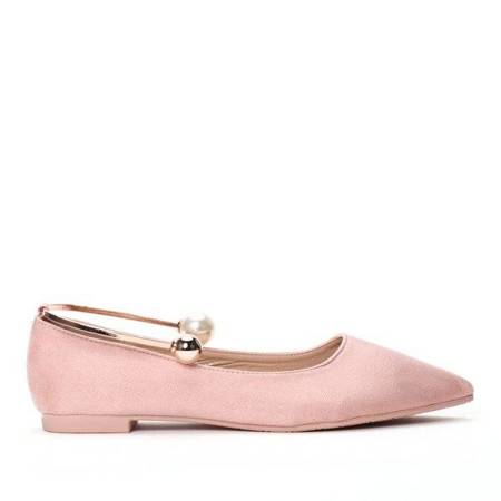OUTLET Pink ballerinas made of eco-suede - Shoes