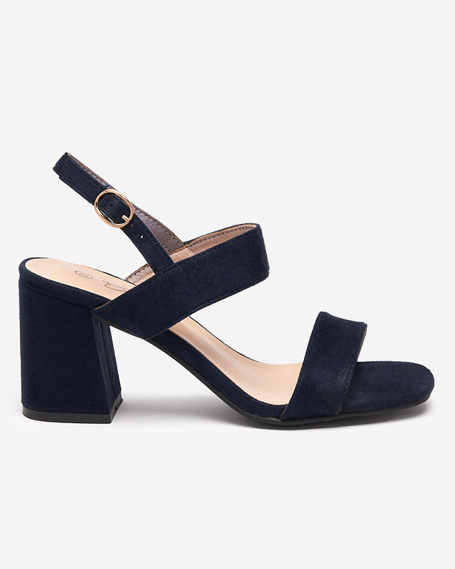 OUTLET Women's navy blue sandals on the Riddo post - Footwear