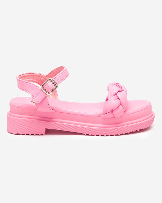 OUTLET Women's pink sandals with a braided belt Kafha - Footwear