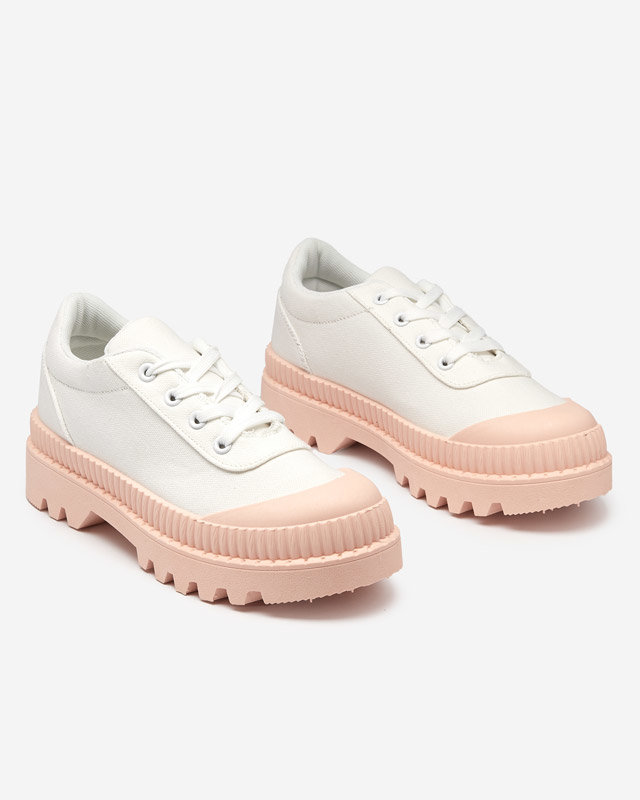 OUTLET Women's white sneakers with pink Comp sole - Footwear