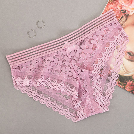 Pink lace panties for women - Underwear
