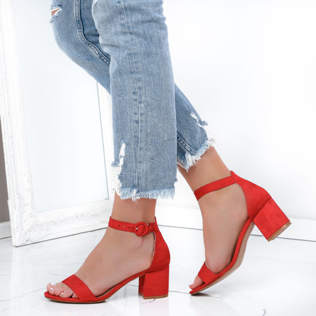 Red sandals on a post Madeleine - Footwear