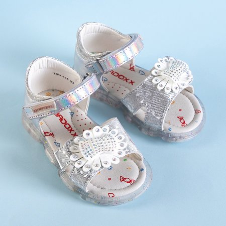 Silver children's sandals with embellishments Matuk - Footwear