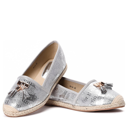 Silver espadrilles with Noun ornament - Footwear 1