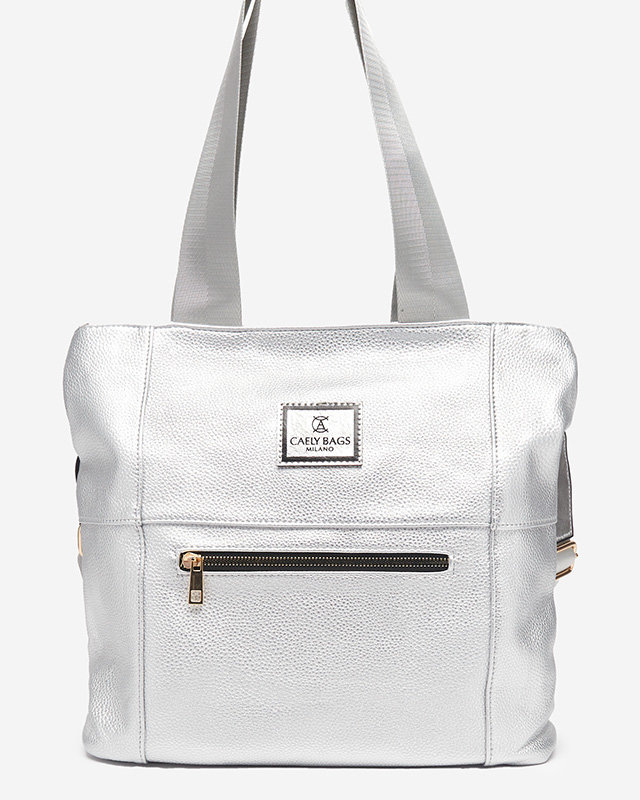 Silver women's eco-leather handbag - Accessories