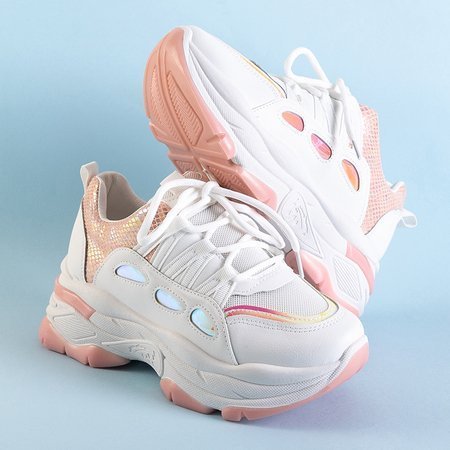 White and pink Grumlat women's sports shoes - Shoes