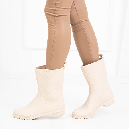 White women's boots, mid-calf Karine - Footwear