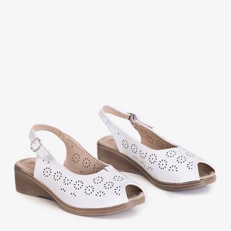 White women's sandals on a low wedge Kelpia - Shoes
