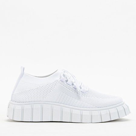 White women's sports shoes with a massive sole Teterika - footwear