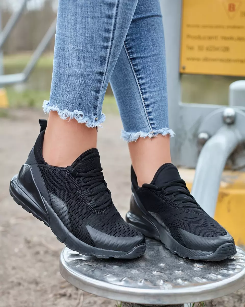 Women's fabric sports shoes in black Tayrio- Footwear