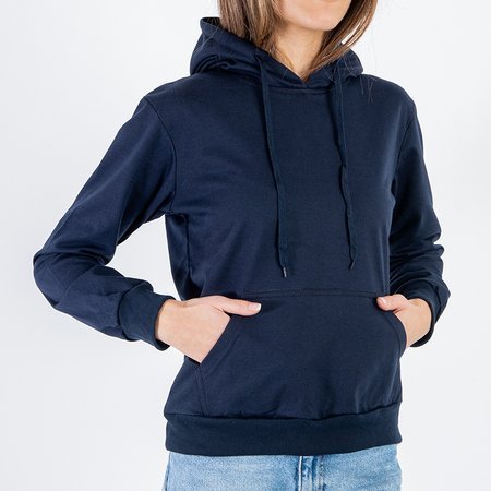 Women's navy blue hoodie - Clothing
