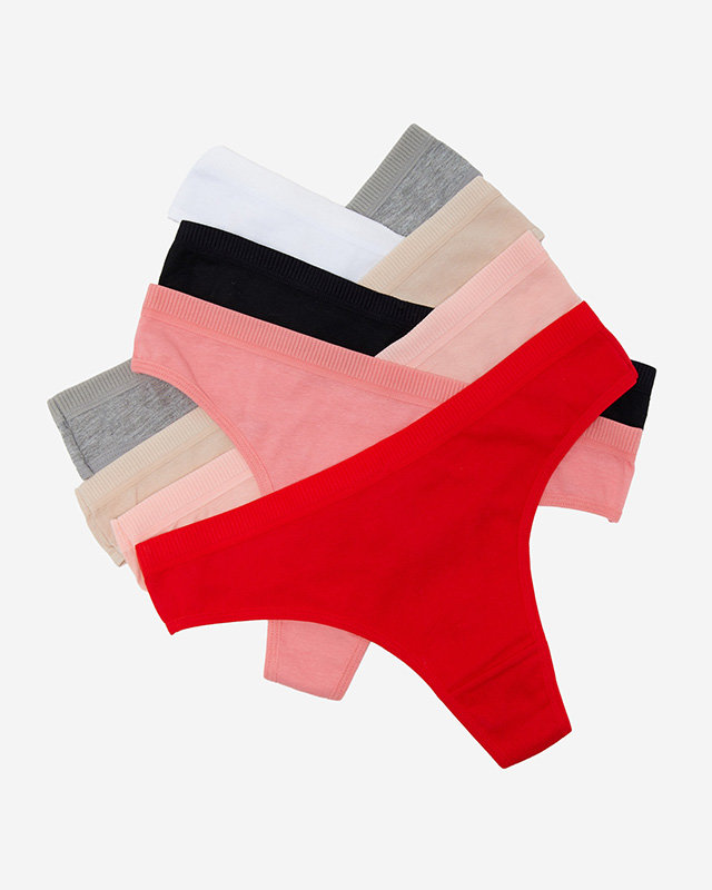 Women's plain cotton thong PLUS SIZE 7 / pack - Underwear