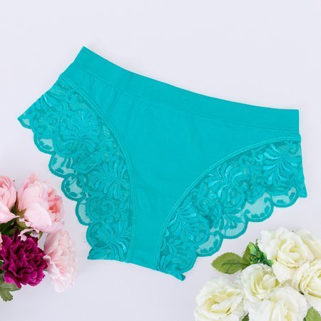Women's turquoise lace panties - Underwear